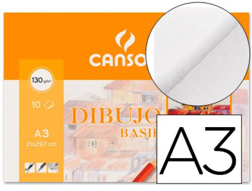 Papel de desenho basik 130gr din a3 em minipacks de 10 folhas , Canson , 44411 , 8422714031590